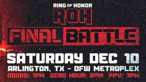 Roh Final Battle 2022 Results Ring Of Honor Ppv Events