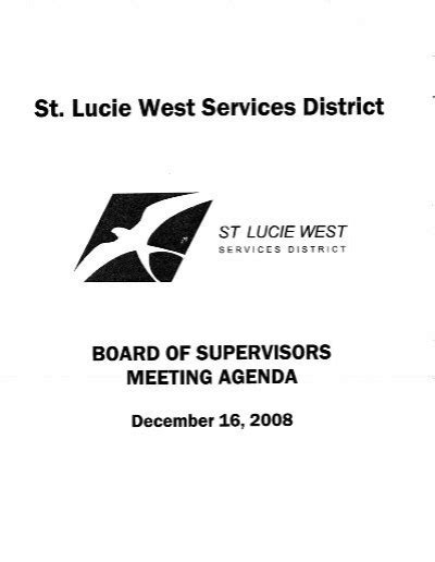 St Lucie West Services District Agenda And Meeting Packet Slwsd