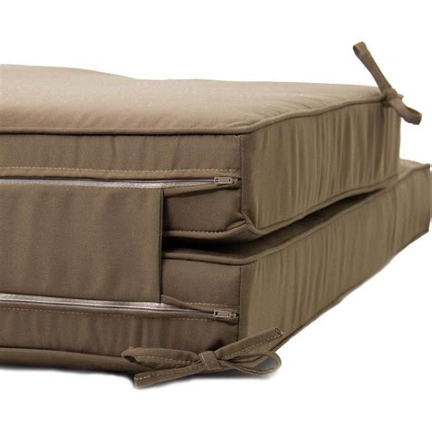 Sunbrella Canvas Cocoa Long Outdoor Replacement Chaise Lounge Cushion W