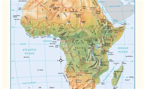 Africa Physical Wall Map By Geonova Mapsales Bilarasa