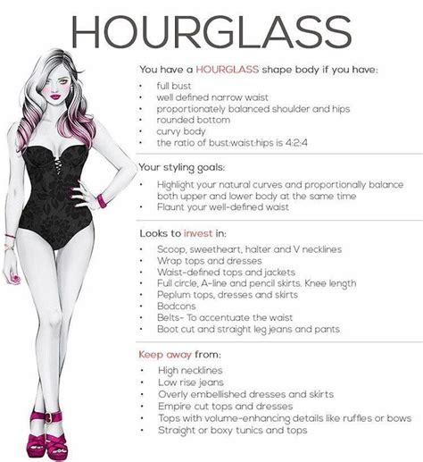 want to flatter your gorgeous hourglass shape then this fashion infographic with tips and
