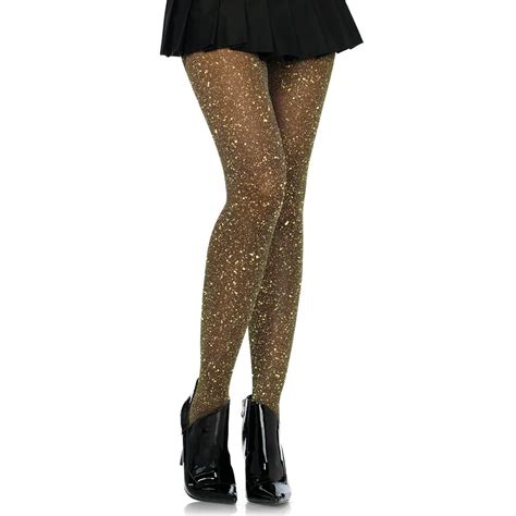 women s lurex sparkly shiny glitter footed tights 3 pairs black gold