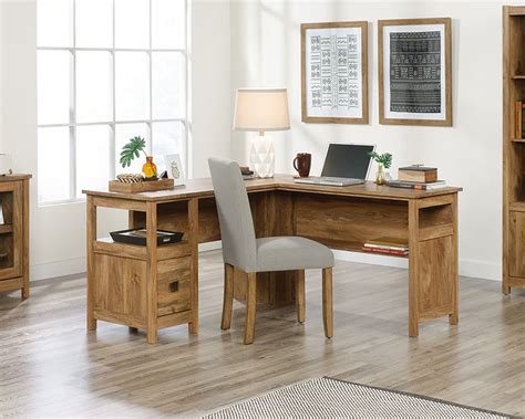 Also, you can use pipes and fittings to add shelves to your desk and to increase storage. Cannery Bridge L-Shaped Desk in Sindoori Mango - Sauder ...