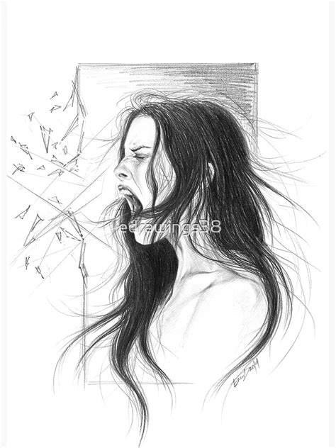 Pain Into Anger Woman Scream Drawing Art Framed Art Print For Sale By