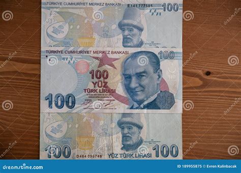 Bunch Of 100 Turkish Lira Banknotes Stock Image Image Of Paper