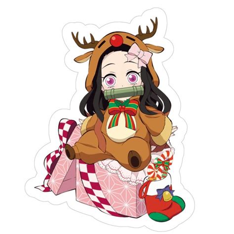 Nezuko Cute Stickers Merry Christmas Christmas