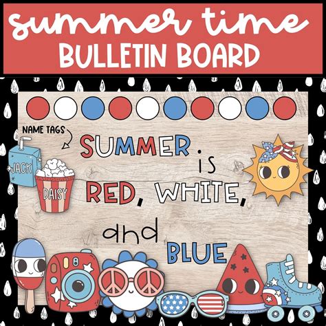 Retro Summer 4th of July Bulletin Board Kit June and July - Etsy