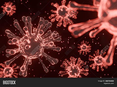 Red Virus Microbe On Image And Photo Free Trial Bigstock