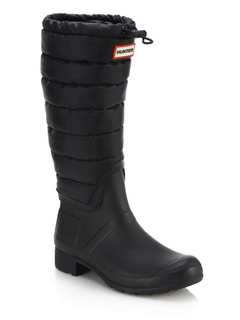 Lyst Hunter Original Quilted Rain Boots In Black