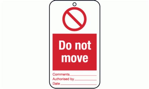 Do Not Move Tie Tag Lockout Tags Tagout