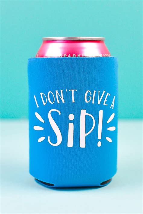How To Make Cricut Can Koozies With Iron On Vinyl Hey Lets Make Stuff
