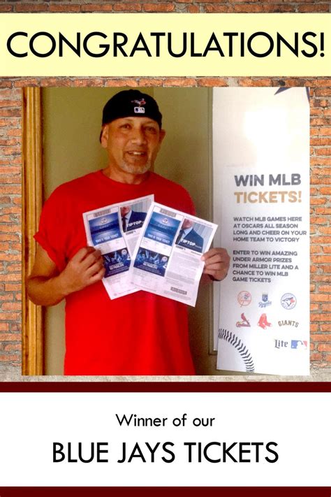 Congratulations Winner Of Our Blue Jays Ticket Oscars Roadhouse