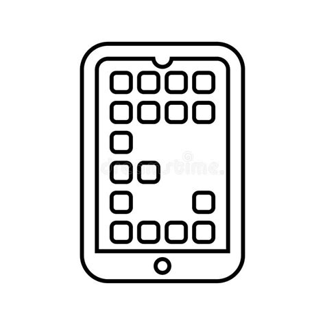 App Apps Mobile Outline Icon Line Art Vector Stock Illustration