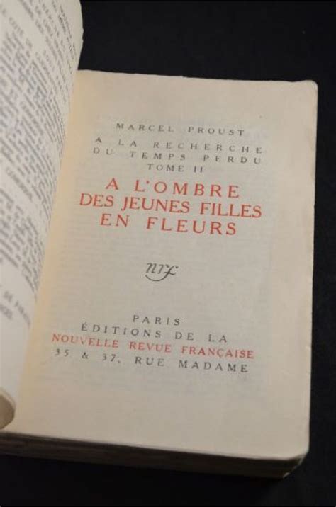 proust a l ombre des jeunes filles en fleurs edition originale edition