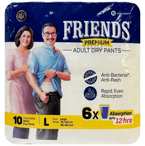 friends premium adult dry pants large buy packet of 10 0 diapers at best price in india 1mg