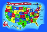 Large kids map of the USA | USA | Maps of the USA | Maps collection of ...