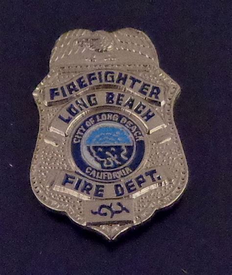 Long Beach Fire Dept Firefighter Mini Badge Lapel Pin