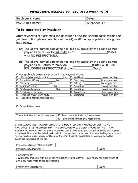 Return To Work Doctors Note Fill Out And Sign Online Dochub