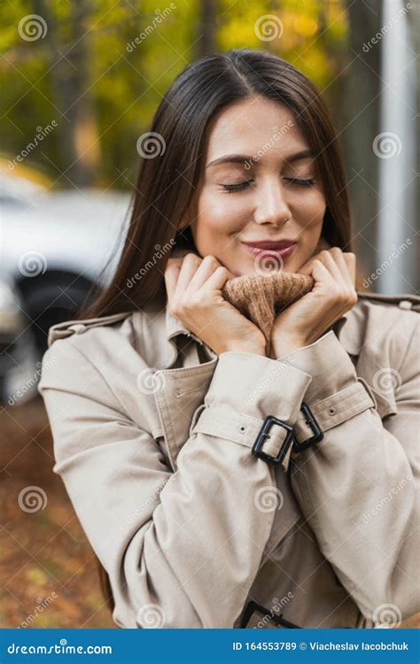 Positive Delighted Female Person Walking In Park Stock Image Image Of Rest Millennial 164553789