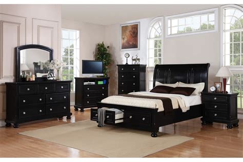 Deals on queen bedroom furniture sets. Bedroom Sets: Peter - Black Queen Bedroom Set ...