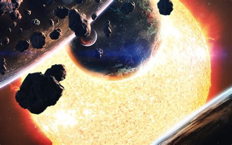 Meteorites Sun Planets Star Space Hd Wallpaper Peakpx
