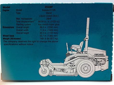 Rare Kubota Zd28f 124 Scale Diecast Replica Zero Turn Riding Mower