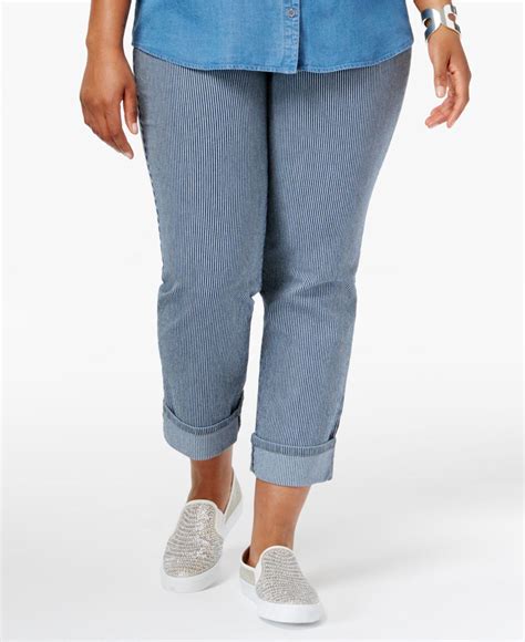 Style Co Denim Plus Size Cuffed Capri Jeans In Blue Lyst