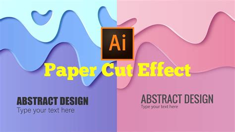Adobe Illustrator Abstract Paper Cut Design Tutorial Youtube