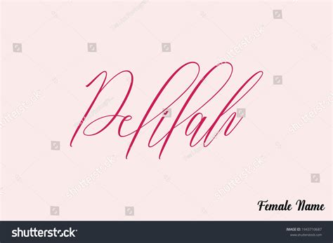Delilahfemale Name Cursive Calligraphy Dork Color Stock Vector Royalty