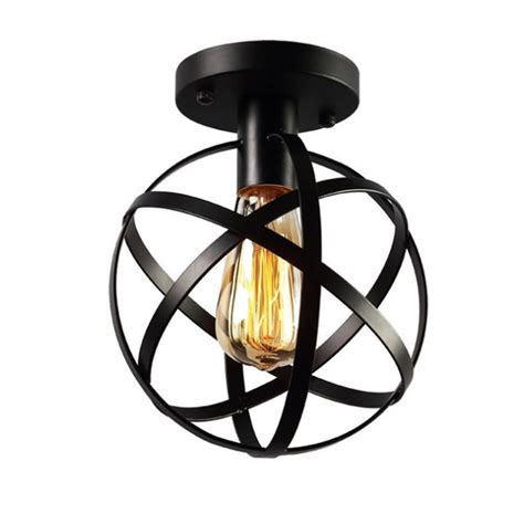 Character defining variation in the finish is to be expected with this natural wood piece. Rustic Industrial Ceiling Light Semi Flush Mount Fixture ...