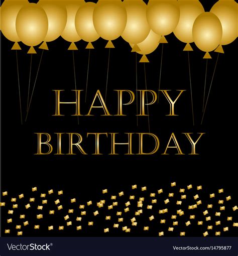 Happy Birthday Images In Black And Gold Images Poster