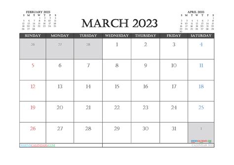 Free Editable March 2023 Printable Calendar 3 Month Calendar
