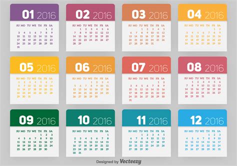 2016 Calendar Download Free Vector Art Stock Graphics