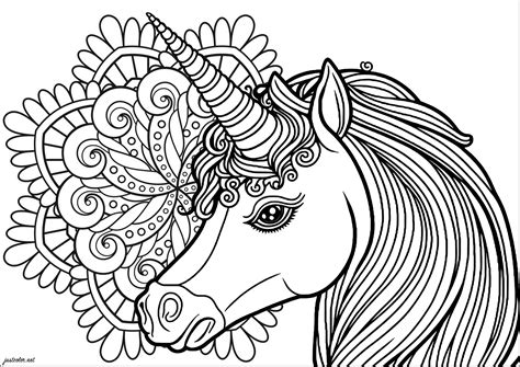 Unicorn Profile With A Cute Mandala In The Background Unicorns Adult