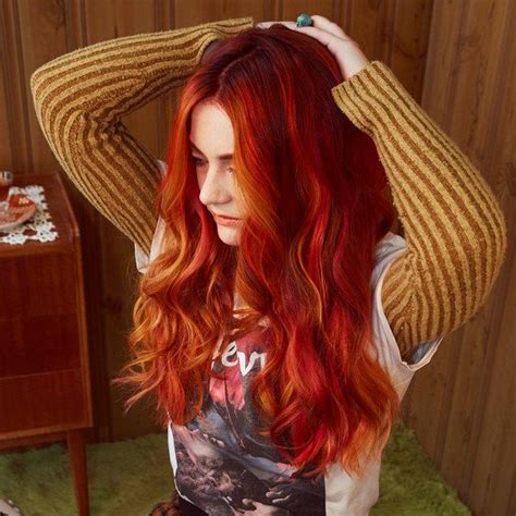 Fiery Red And Orange Haircolor Formula Red Orange Hair Red Hair Color