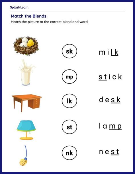 Free Ending Blends Printables For Preschool Children Consonant Blends