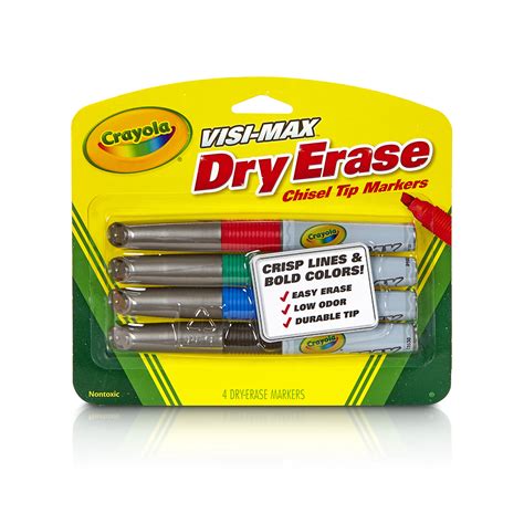 Crayola Visi Max Dry Erase Markers 4 Ct Beckers School Supplies