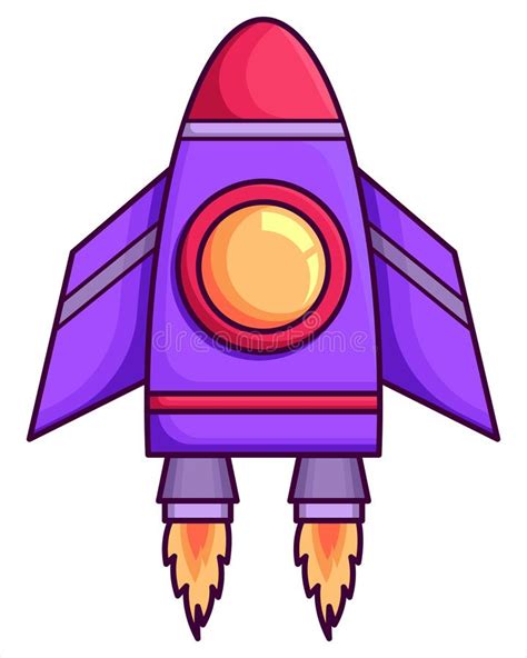 Rocket Vector Icon In Cartoon Style Isolated On White Background