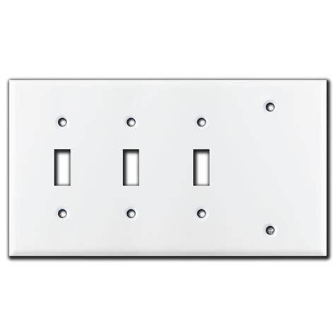 3 Gang 2 Toggle 1 Blank Wallplate White Kyle Switch Plates