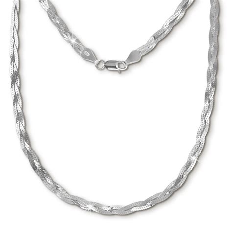 SilberDream Halskette geflochten 925 Sterling Silber Damen 45cm SDK27645J