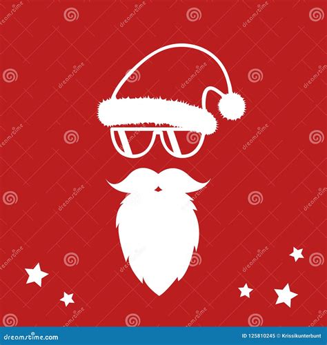Hipster Santa Claus With Cool Beard And Sunglasses Merry Christmas
