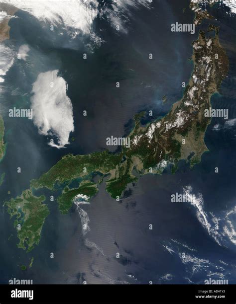 Japan Satellite Image Stock Photo 7598450 Alamy