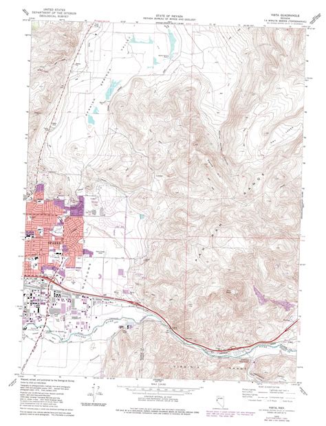 Vista Topographic Map 124000 Scale Nevada