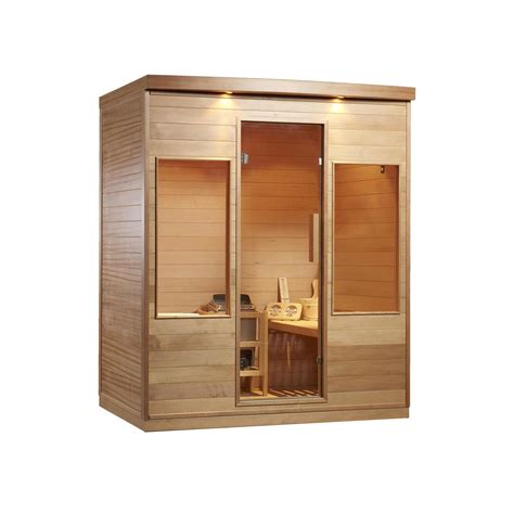 Aleko 6 Person 6 Kw Hemlock Wet Dry Indoor Traditional Sauna Anysauna