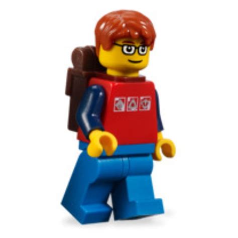 Lego Boy Met Rugzak 3 Zilver Logos En Glasses Minifigure Brick Owl