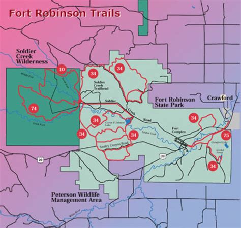 Map Of Fort Robinson State Park Printable Map