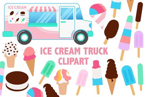ice cream truck clipart printable summer clip art icons ice etsy ice cream truck clip art