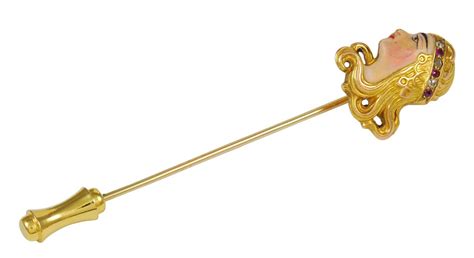 Art Nouveau Enamel Stick Pin At 1stdibs