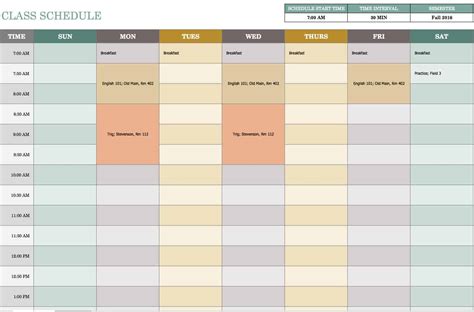 Excel Schedule Templates