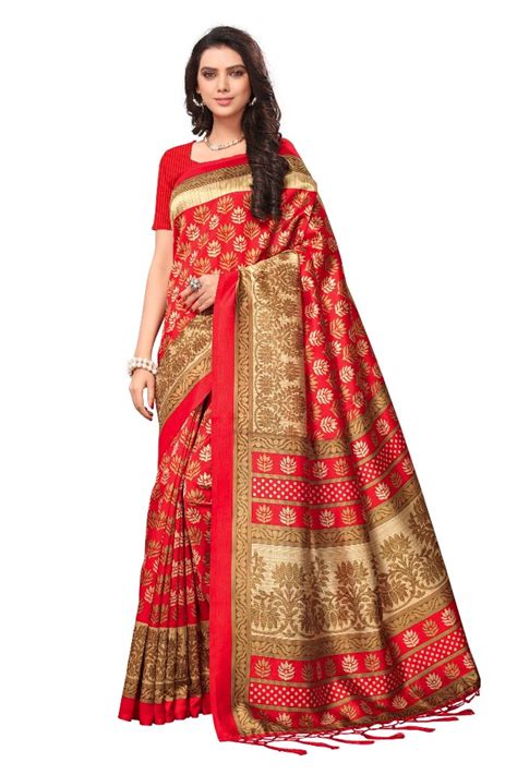Printed Casual Wear Mysore Silk Sarees 63 M With Blouse Piece At Rs
